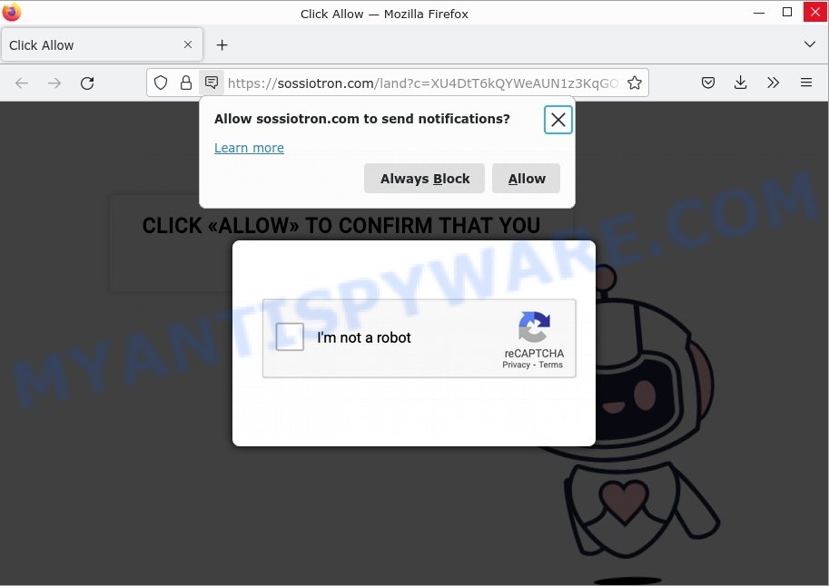 Sossiotron.com Click Allow Scam