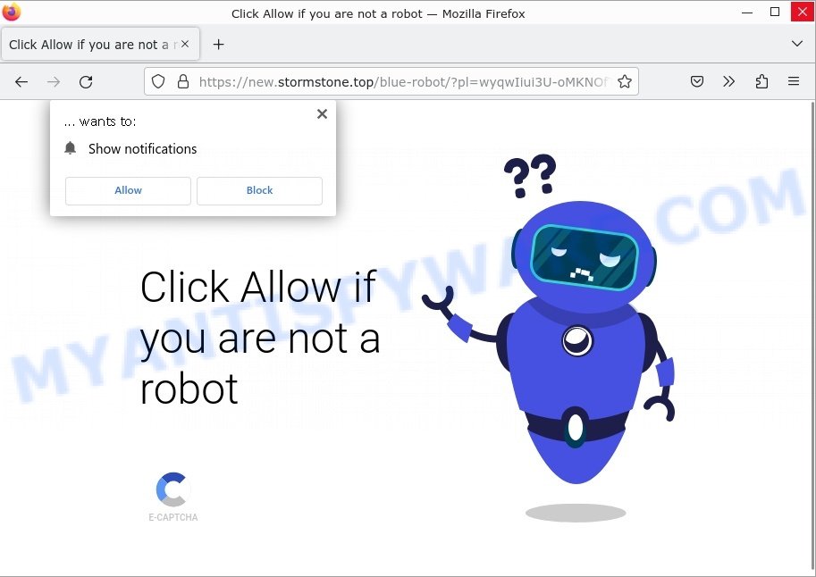 Stormstone.top Click Allow if you are not a robot Scam