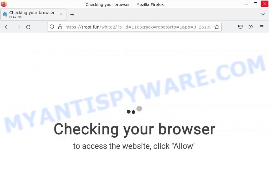 Tropi.fun Checking your browser Scam