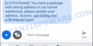 US9524901185421 USPS Scam Package with wrong address Text