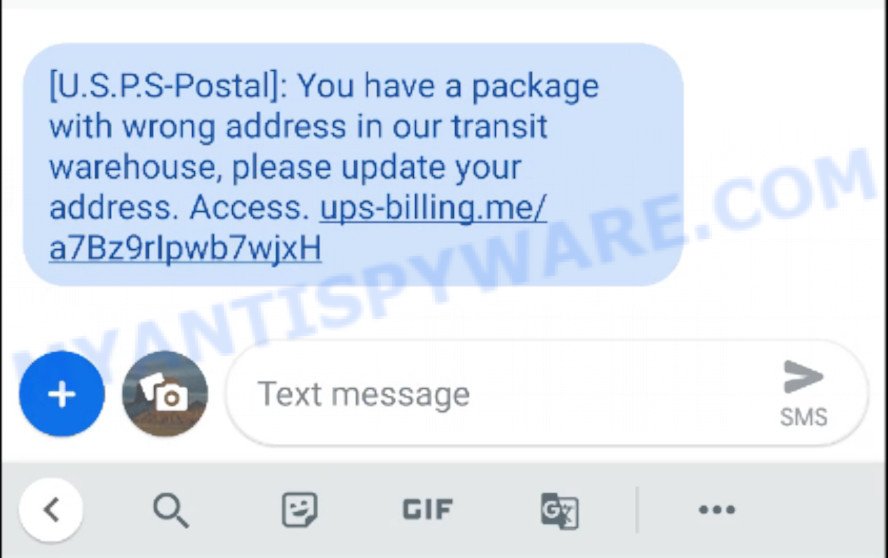 US9524901185421 USPS Scam Package with wrong address Text