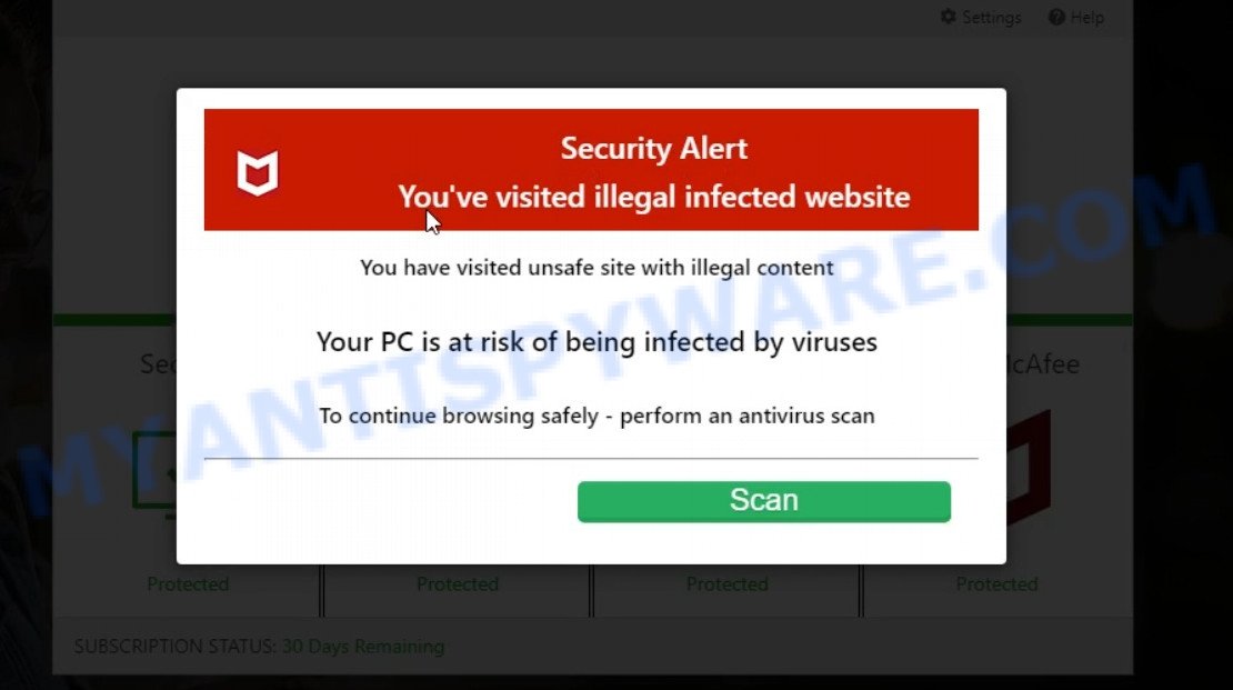 Validitysupport.com McAfee Scam