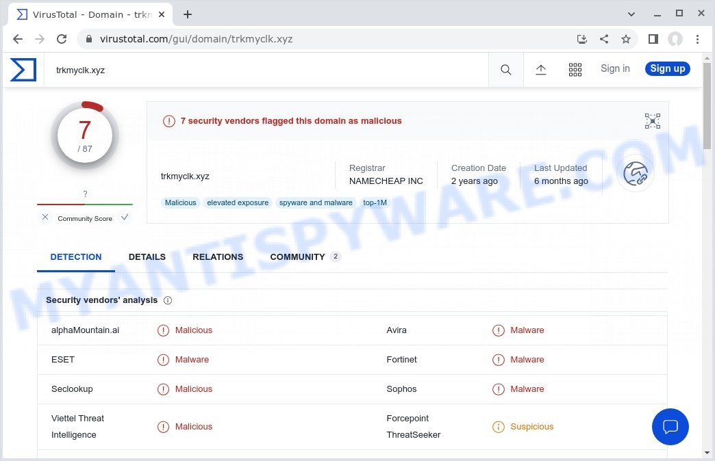 trkmyclk.xyz malicious
