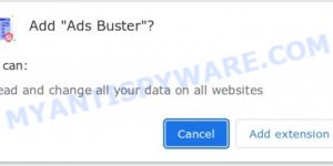 Ads Buster Adware browser extension