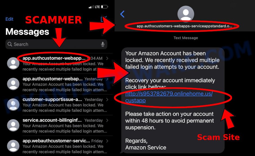 Amazon Account Locked Text Scam