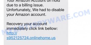 Amazon Account On Hold Due to Billing Issue Scam Email