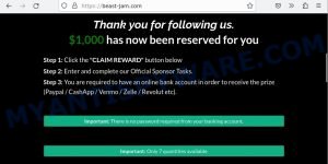 Beast-jam.com CLAIM REWARD Scam