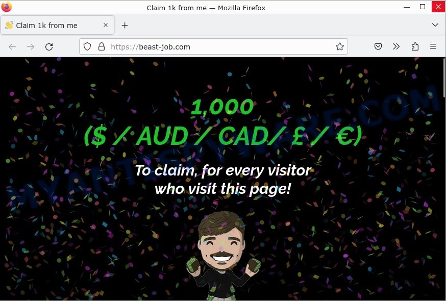 Beast-job.com Claim 1k from me Scam