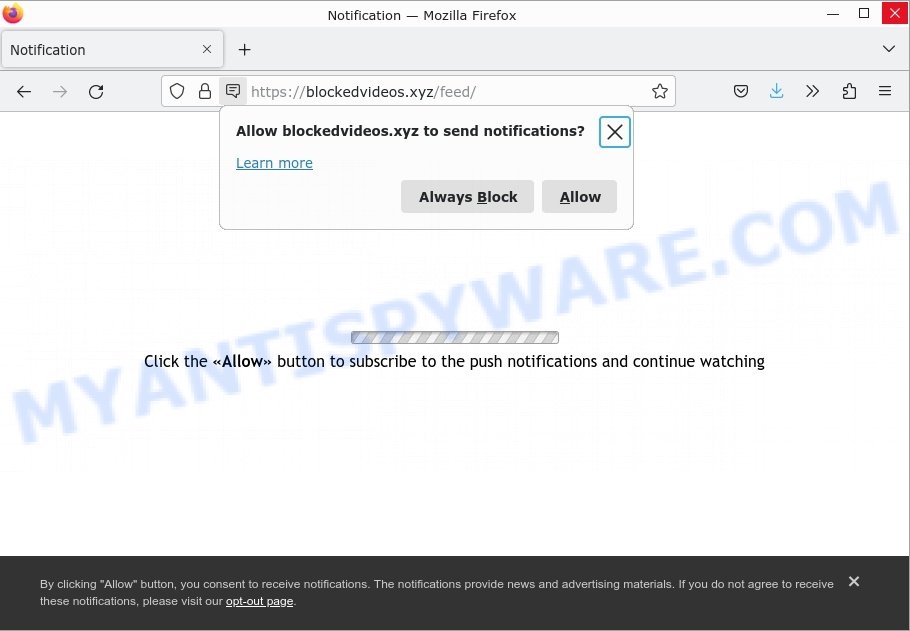 Blockedvideos.xyz Click Allow Scam