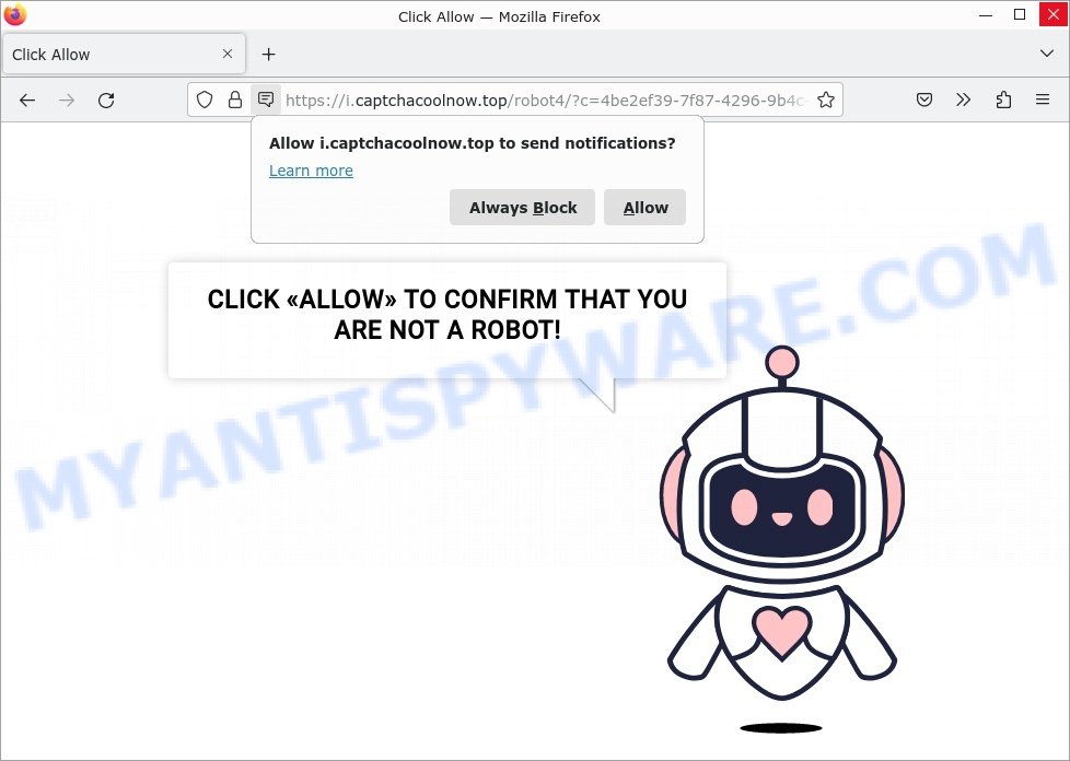 Captcha Cool Now virus Click Allow Scam