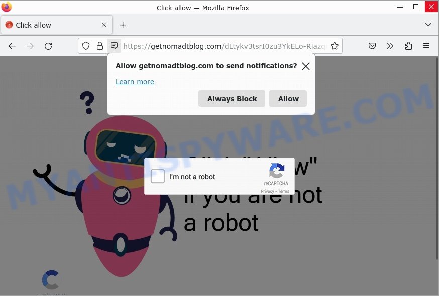 Getnomadtblog.com Click allow Scam