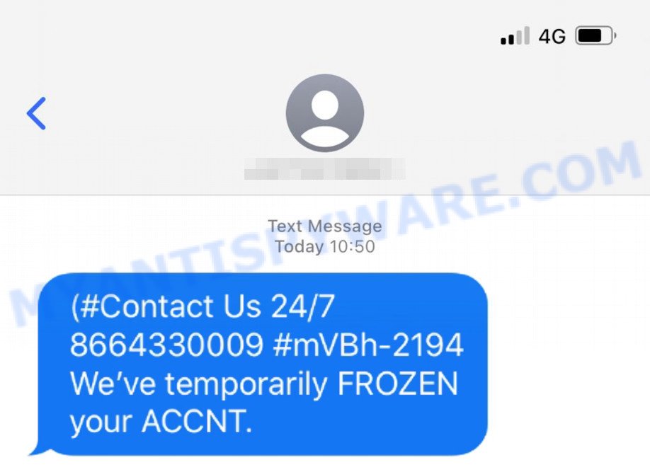 PNC Scam Text We FROZEN your ACCNT