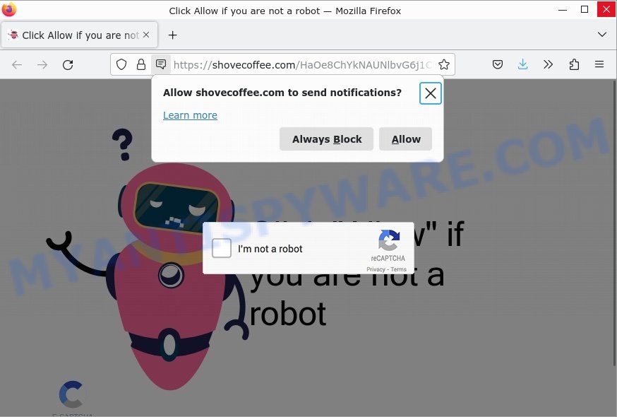 Shovecoffee.com Click Allow Scam