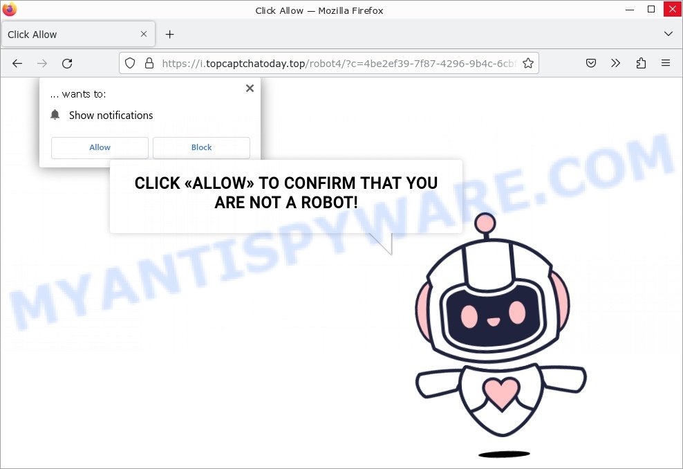 TopCaptchaToday.top virus Click Allow Scam