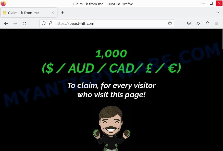 beast-hit.com Claim 1k from me Scam