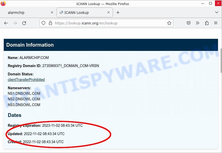 Alarmchip.com whois