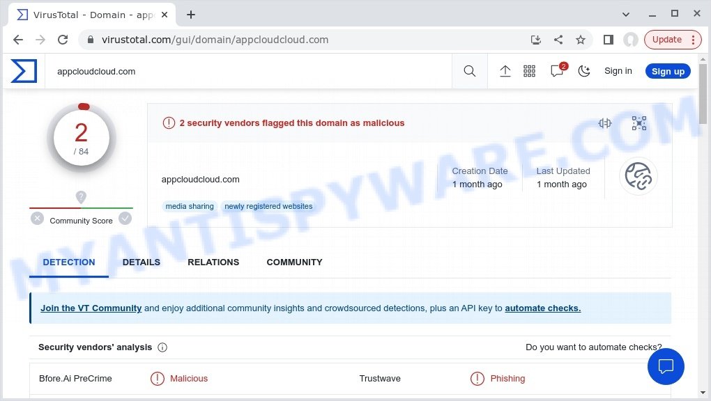 AppCloudCloud.com malware