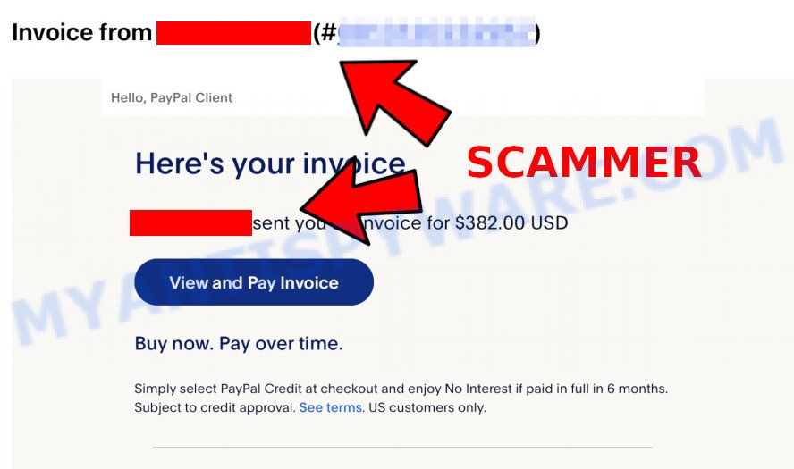 Avira Assistance PayPal Scam Invoice Email