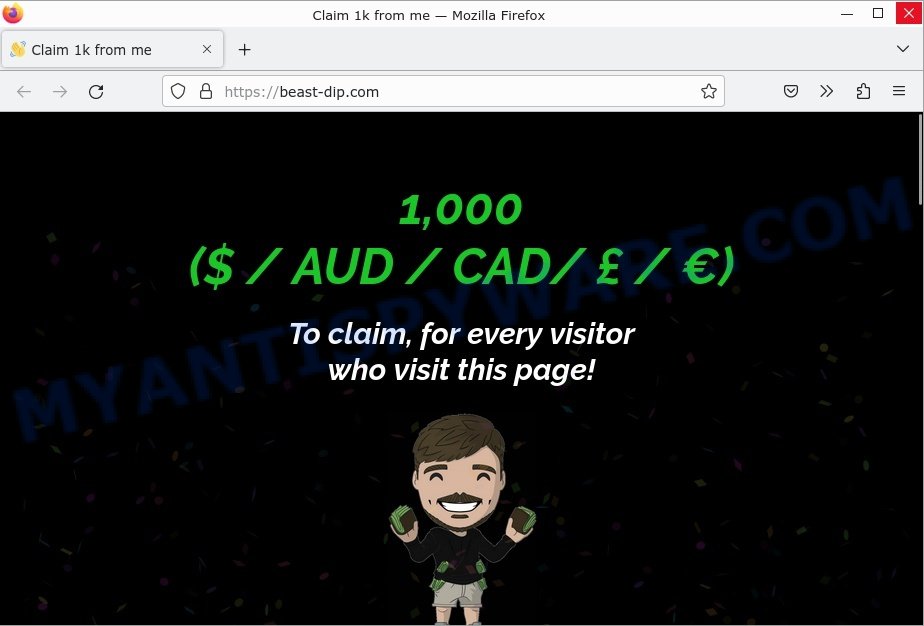 Beast-dip.com Claim 1k from me Scam
