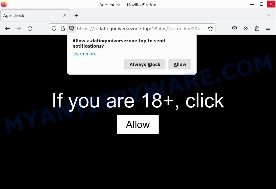Datinguniversezone.top Age check Scam