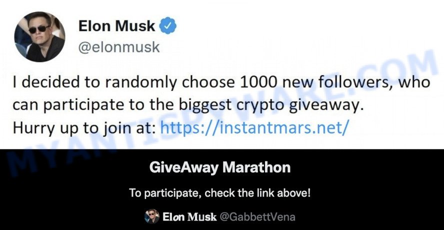 Elon Musk GiveAway Scam Twitter List Message