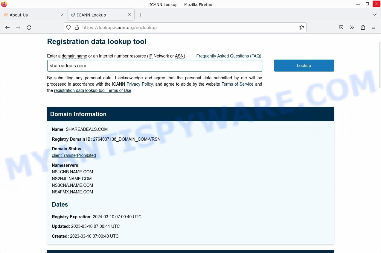 Shareadeals.com whois