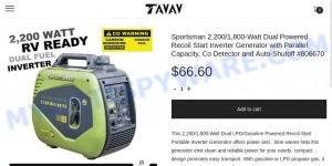 Tavav.shop Sportsman 2200 Inverter Generator