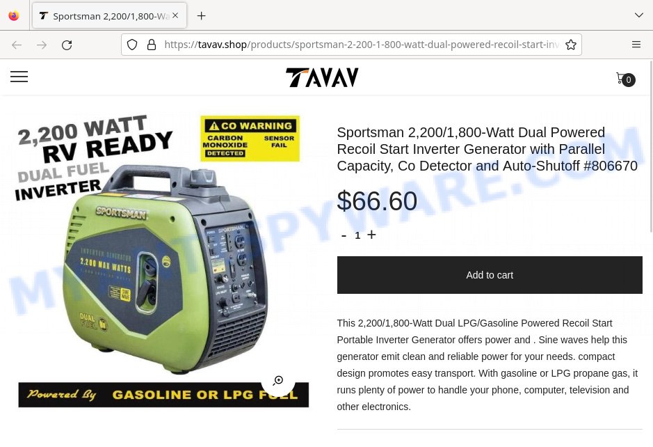 Tavav.shop Sportsman 2200 Inverter Generator