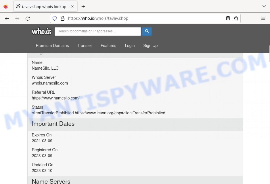 Tavav.shop whois