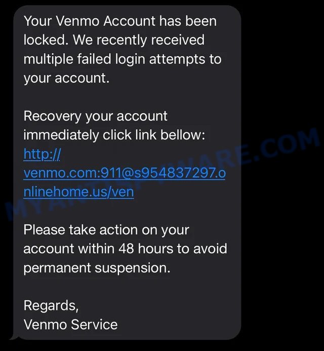 Venmo Account has been Locked Scam Email