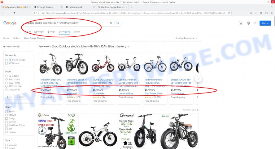 google shopping prices e-bike