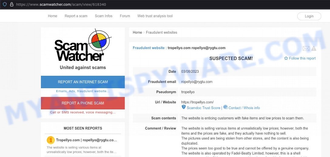 tropellyo.com scamwatcher