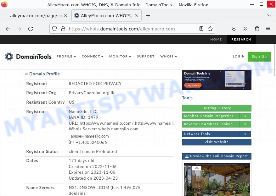 Alleymacro.com whois
