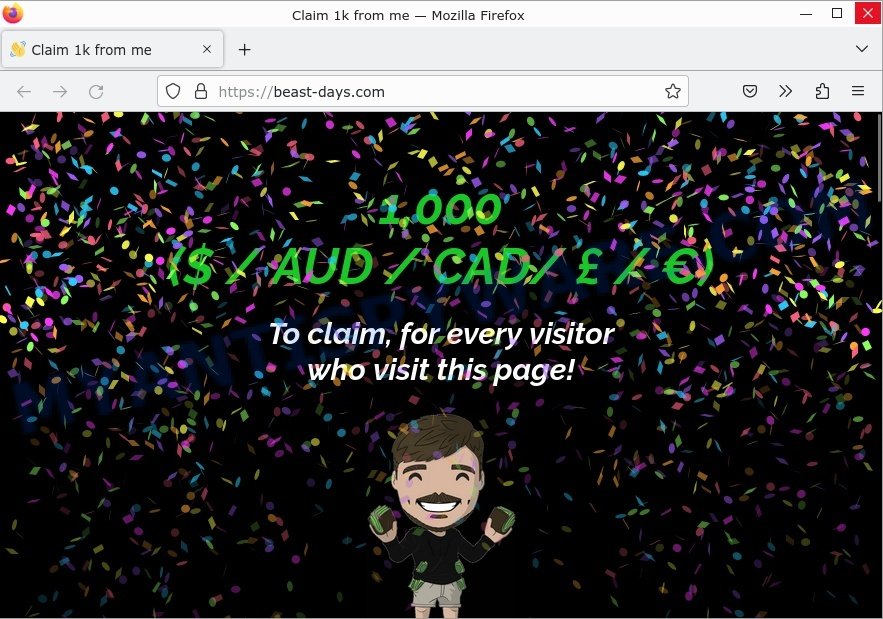 Beast-days.com Claim 1k from me Scam