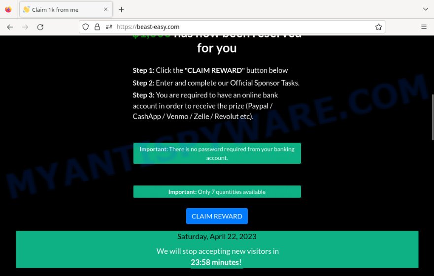 Beast-easy.com Beast Promo Scam