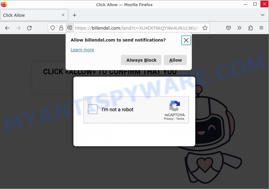 Billendel.com Click Allow Scam