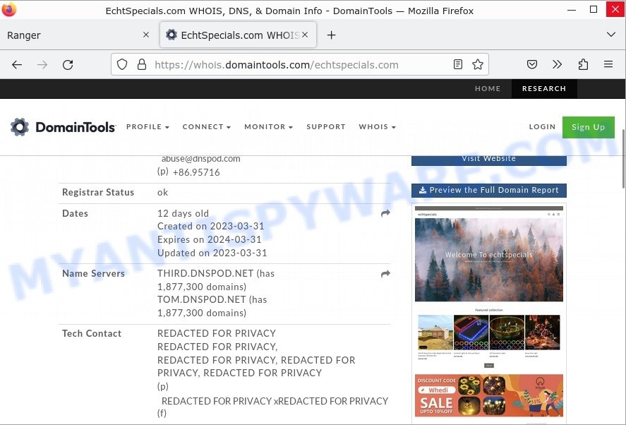Echtspecials.com whois