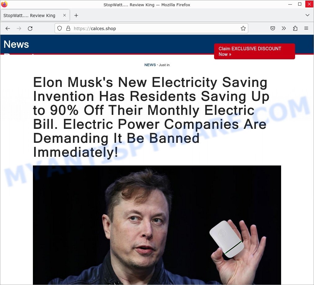Fake Stop Watt Elon Musk Ad