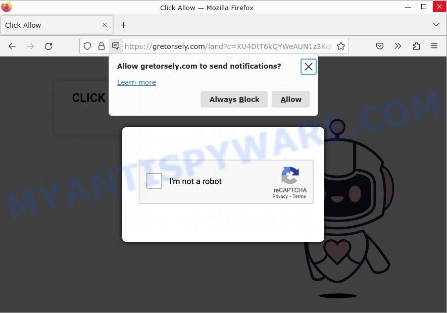 Gretorsely.com Click Allow Scam