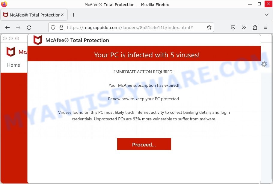 McAfee® 총 보호 가짜 스캔 결과