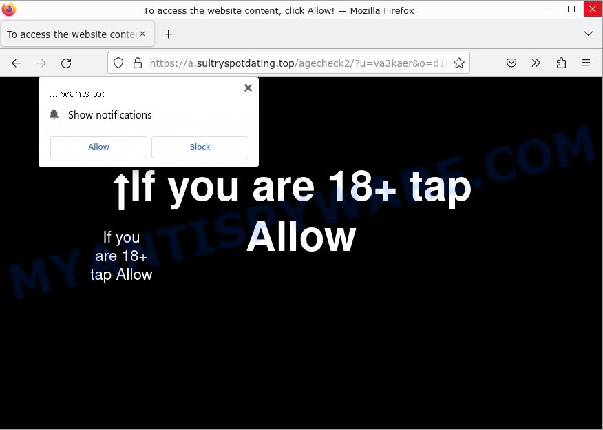 Sultryspotdating.top Click Allow Scam