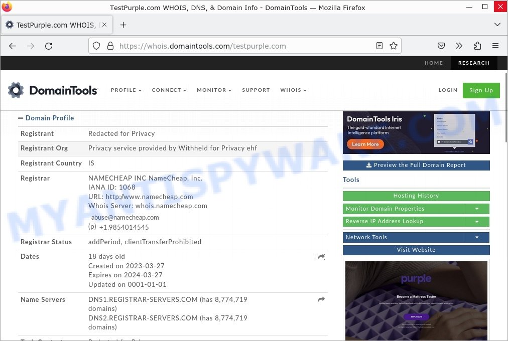 TestPurple.com WHOIS Info