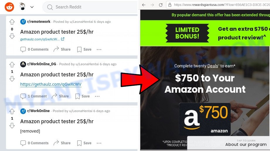 Amazon Product Tester Scam