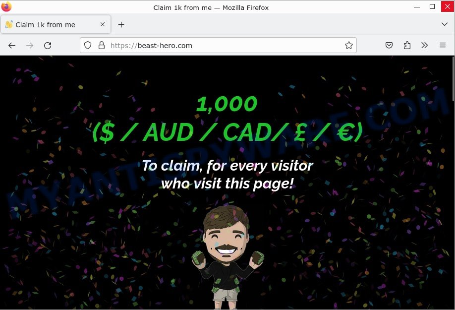 Beast-hero.com Claim 1k from me Scam