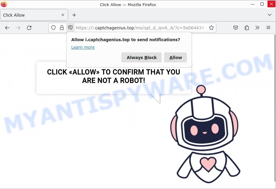 Captcha Genius virus Click Allow Scam