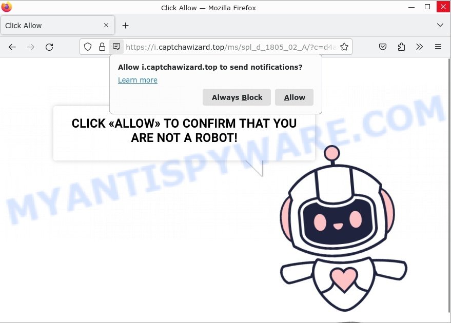 Captcha Wizard virus Click Allow Scam