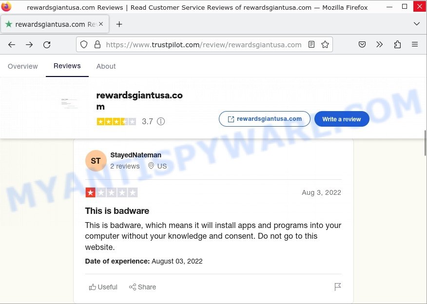 Customer Service Reviews of rewardsgiantusa.com on TrustPilot