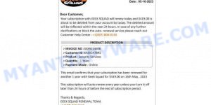 Geek Squad Email Scam 2023 May