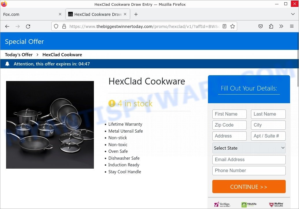 Gordon Ramsay HexClad Cookware Giveaway Scam collect data