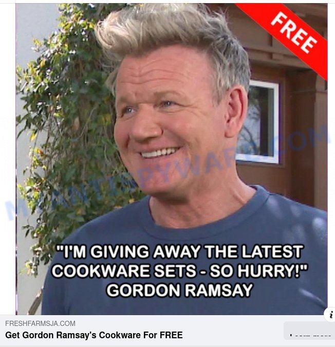 Gordon Ramsay HexClad Cookware Giveaway fake facebook ad 2